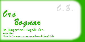 ors bognar business card